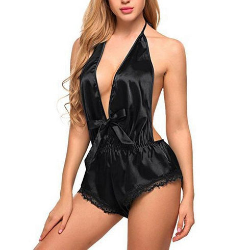 Sexy Lace Satin Silk Lingerie Nightwear - ROUTINE FASHION